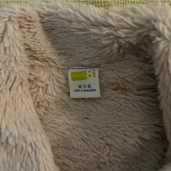 Crazy 8s shearling lined denim moto jacket. Size 7-8 - Picture 4 of 7